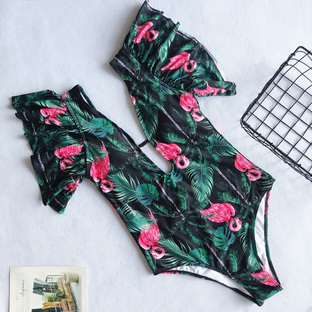[3Pack] Flamingo One Piece Swimsuit